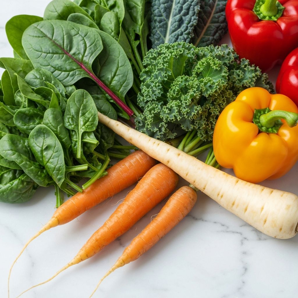 Variety of fibrous vegetables